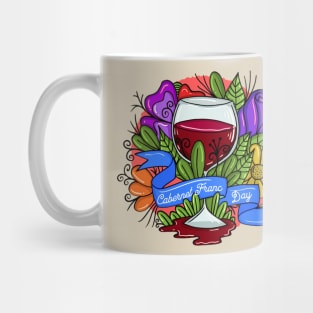 Retro Cabernet Franc Day, floral arsty wine Mug